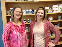 Judy Zabielski (left)  and Laura Mueller, co-owners of Acacia Organics, in Barrington, Illinois, USA, benefitted from a microloan provided by the Barrington Breakfast Rotary Club.