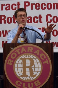 David Postic at the 2011 Rotaract Preconvention Meeting in New Orleans.