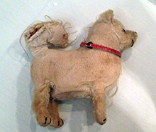 The toy dog Franz Kramer's mother used to conceal the club banner.