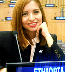 Elsa Garcia Soto at the United Nations in New York.
