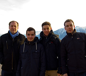 From left, Tobias Kirchoff, La Cossa's host in Germany, La Cossa, Philipp Kirchoff, and Julian, a youth exchange student from Taiwan during a trip to Switzerland.