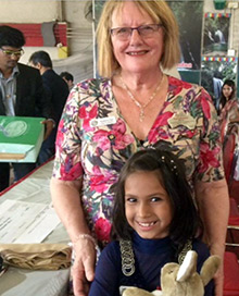 Susanne Rea and a friend during her visit to India.