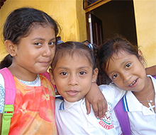 Children at a remote clinic.